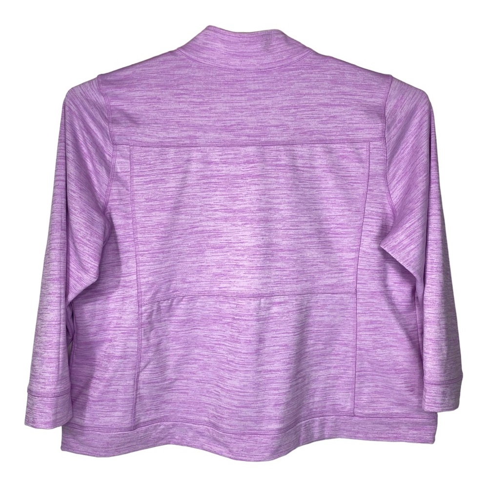 T for Talbots Sweatshirt Size 3X P Plus Petite Full Zip Heathered Lilac Purple - Picture 2 of 12